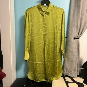 Q2 Lime Green Satin Blouse